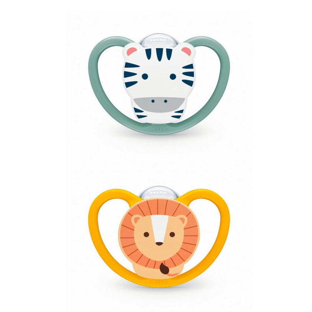 Nuk Space Succhietti fisiologici in silicone da 6 a 18 mesi x2