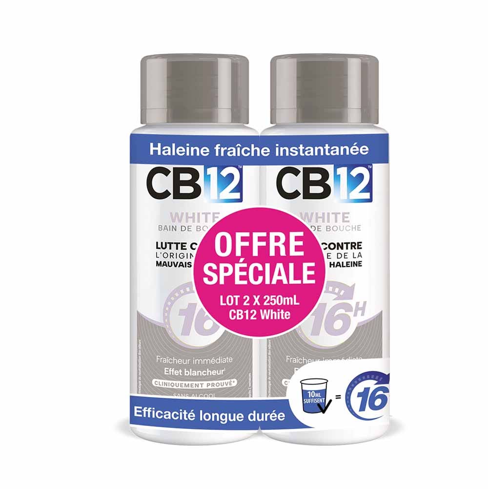 Cb12 Collutorio senza alcol al gusto leggero di menta peperita 2 x 250 ml