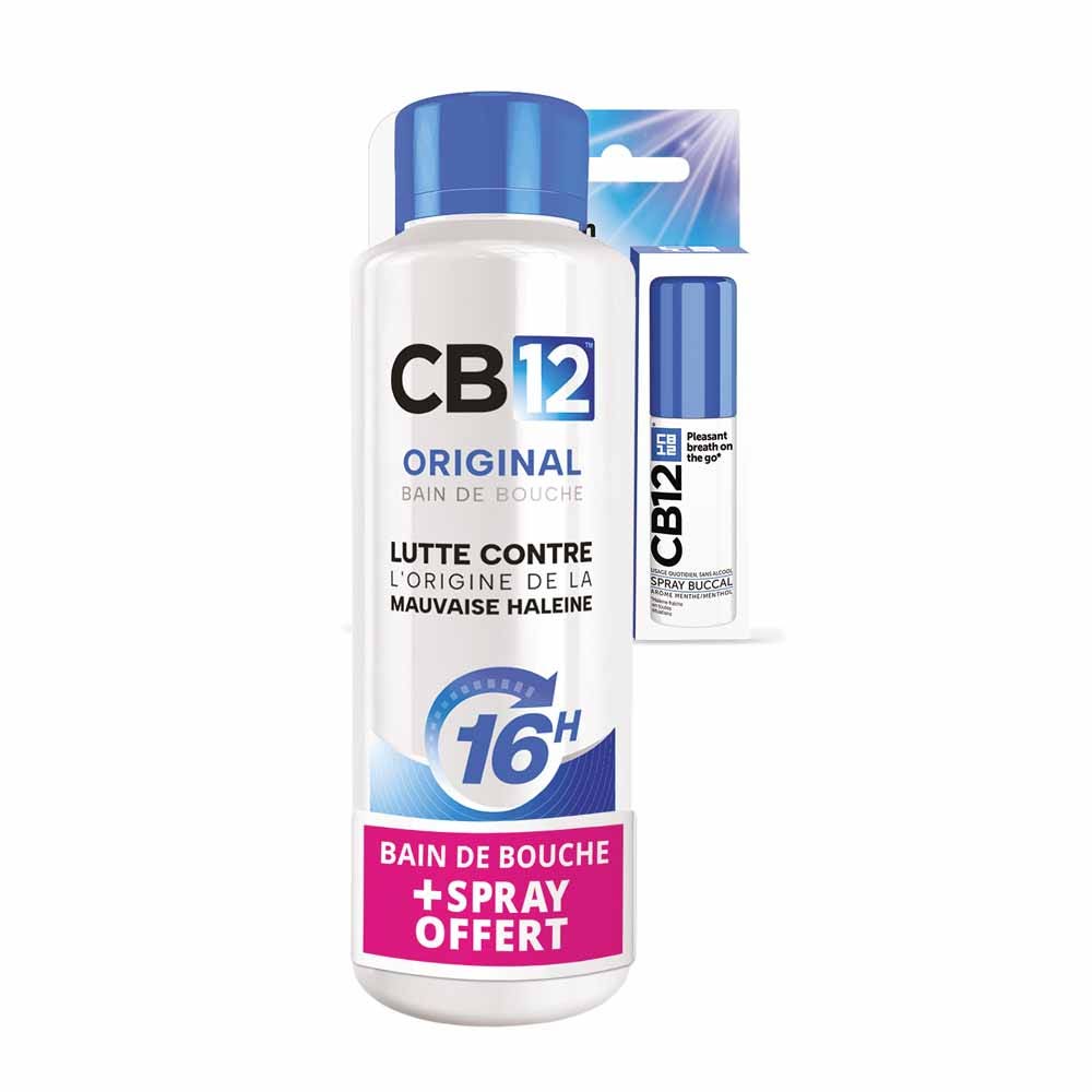 Cb12 Collutorio Originale 500 ml + spray omaggio 15 ml al gusto menta 515 ml