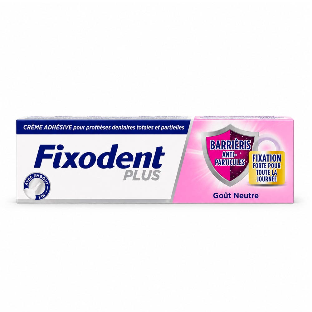 Fixodent Pro plus Crema adesiva per protesi totali e parziali con barriera anti-particelle 35 g