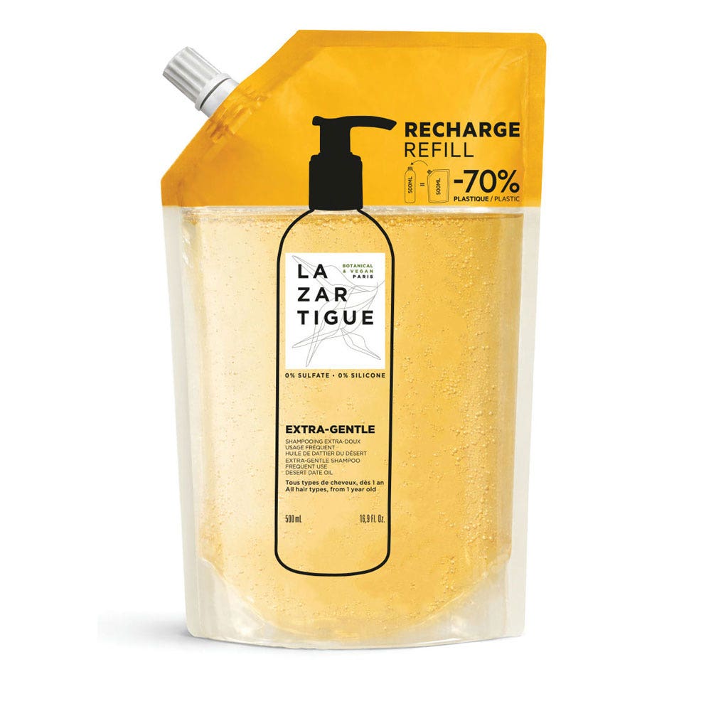 Lazartigue Extra Gentle Ricarica shampoo extra delicato uso frequente per tutti i tipi di capelli 500 ml