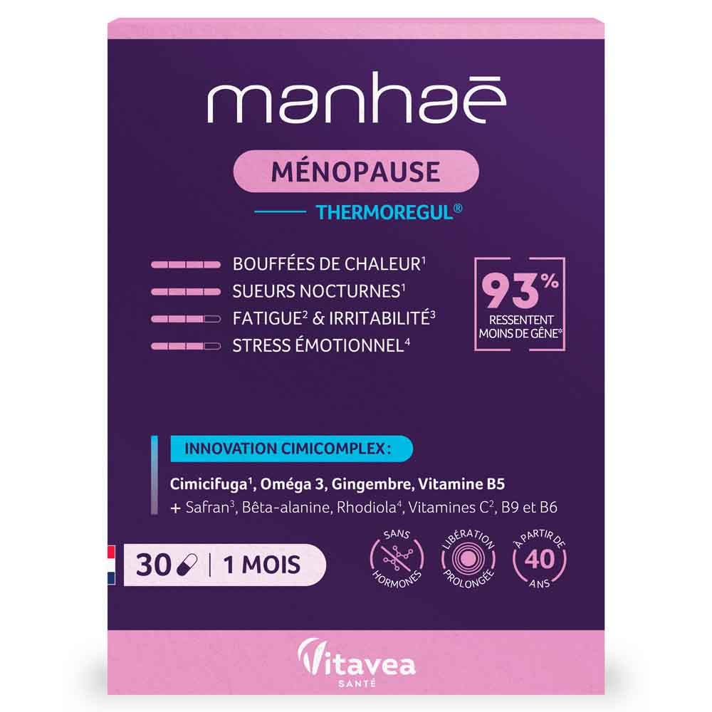 Manhaé Ménopause Thermoregul vampate di calore stress e vitalità 120 capsule