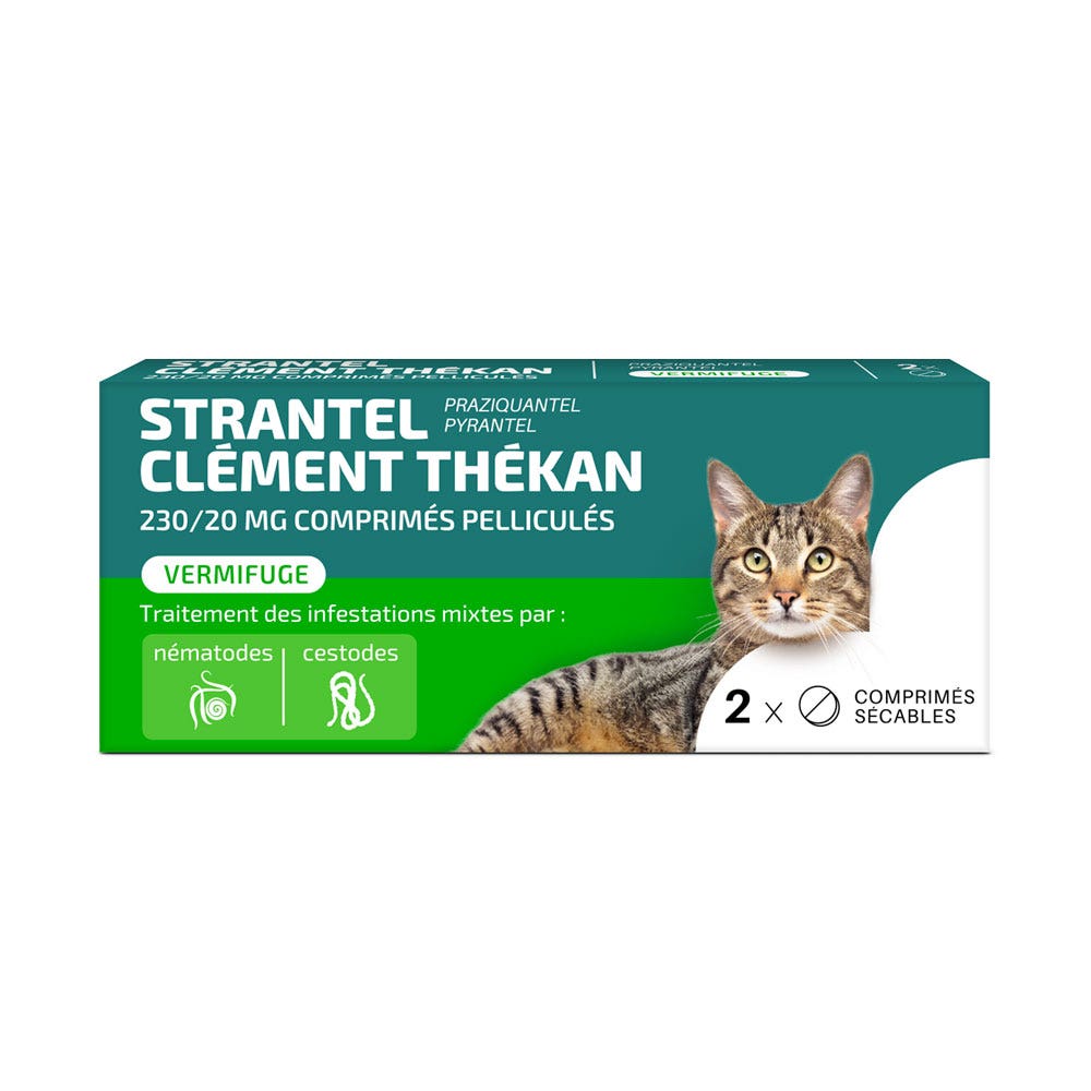 Clement-Thekan Strantel vermifugo per gatti 2 compresse
