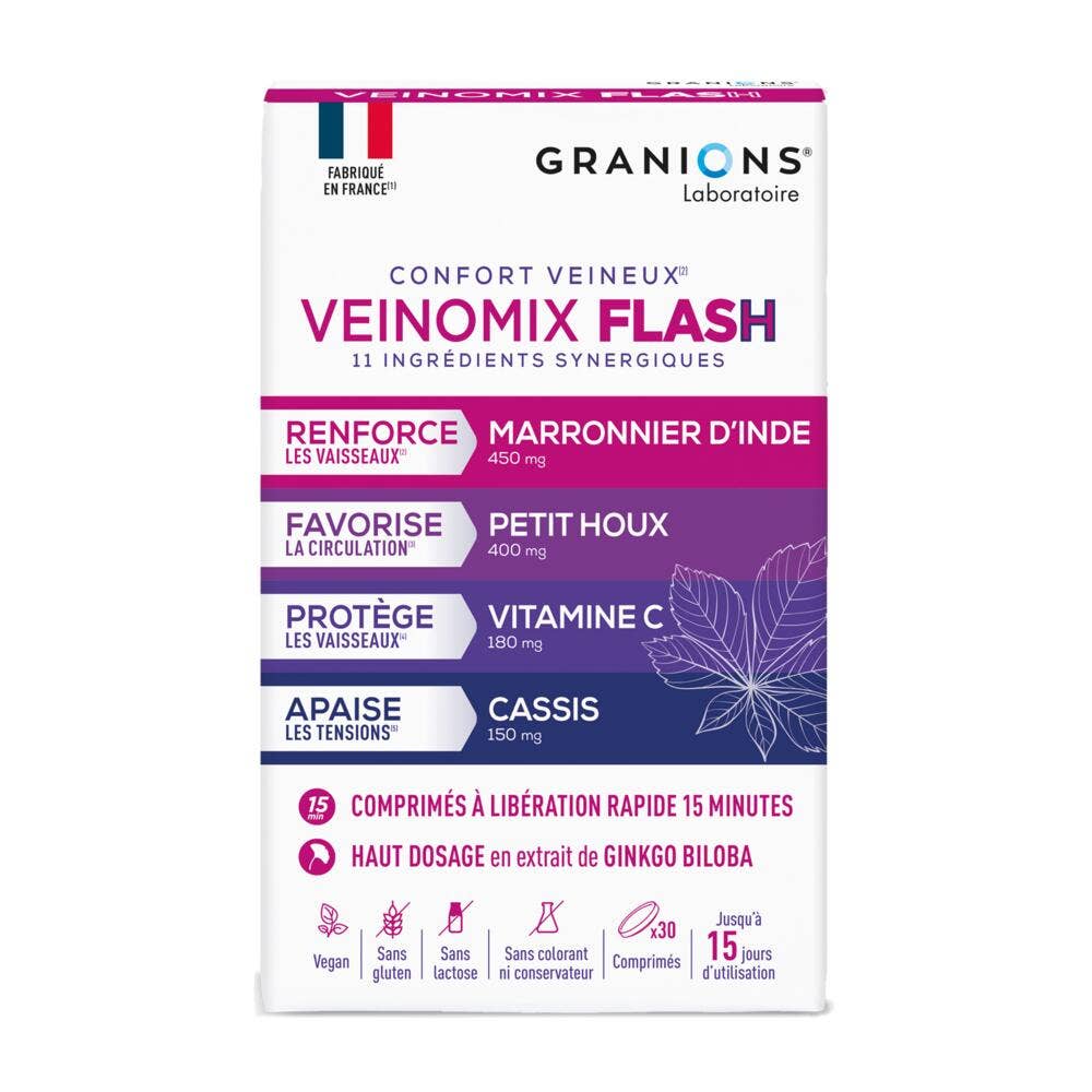 Granions Veinomix Flash 1200 mg Circolazione venosa 30 compresse