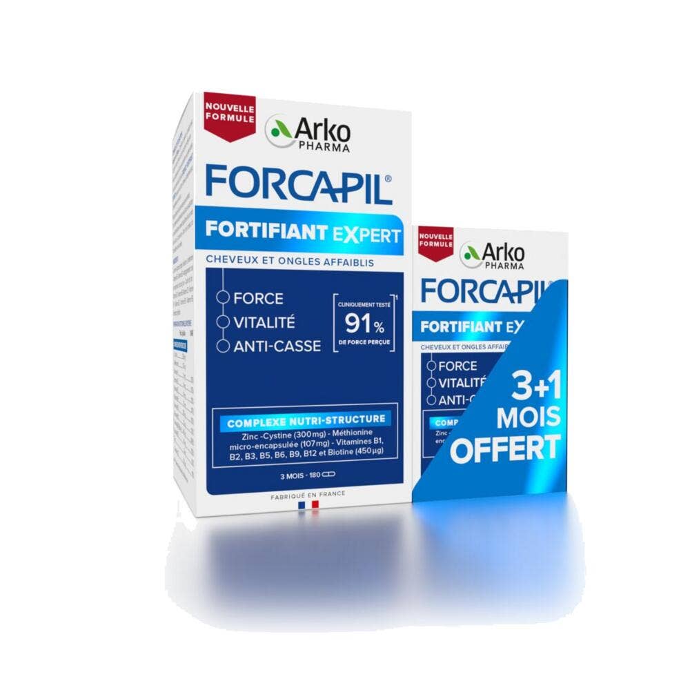 Arkopharma Forcapil Fortificante Expert forza vitalità anti-doppia punta per capelli e unghie indeboliti 180 + 60 Capsule