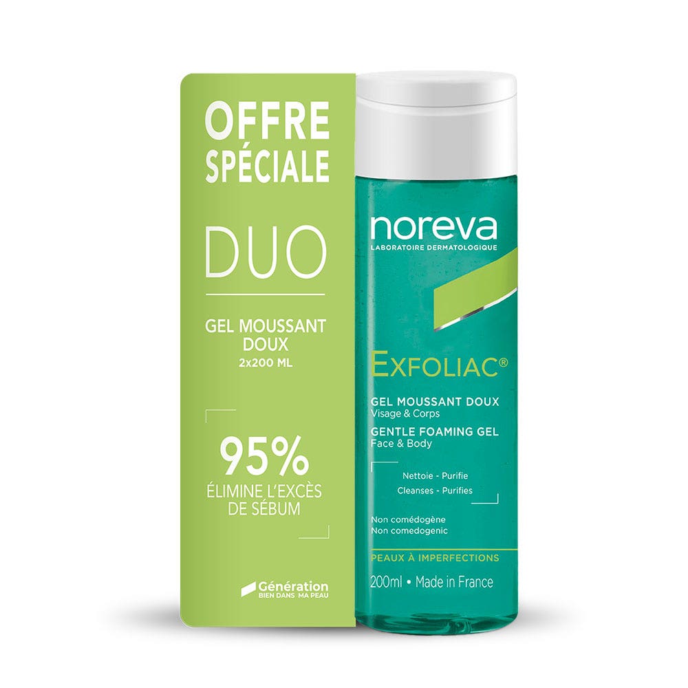 Noreva Exfoliac Gel detergente delicato 2 x 200 ml
