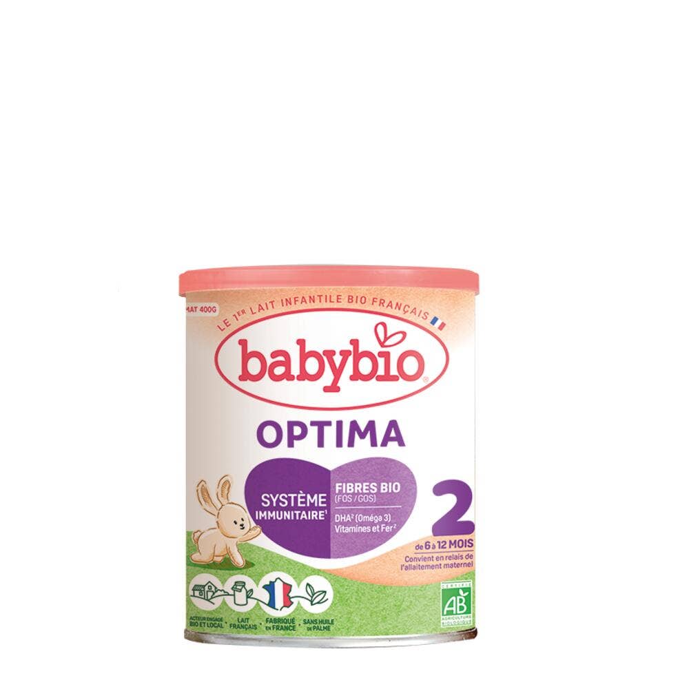 Babybio Latte per l'Infanzia Optima 2 latte in polvere con fibre a partire dai 6 mesi 400 g