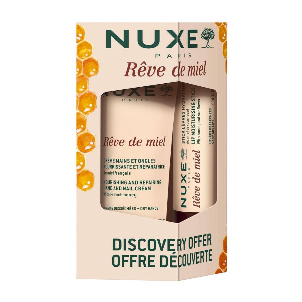 Nuxe Reve De Miel Crema Mani E Unghie + Stick Labbra Idratante Duo 30ml