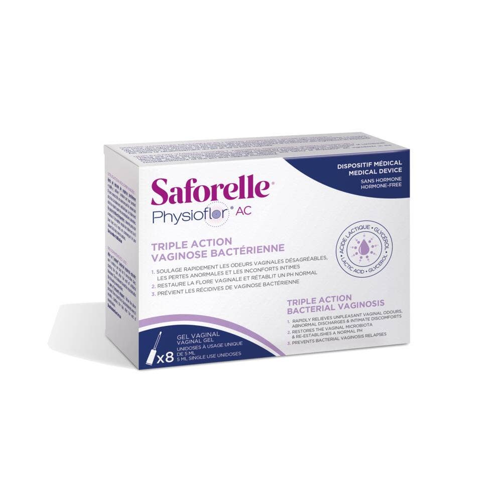 Saforelle Physioflor AC 8 Unidosi Gel vaginale Vaginosi batterica 40 ml