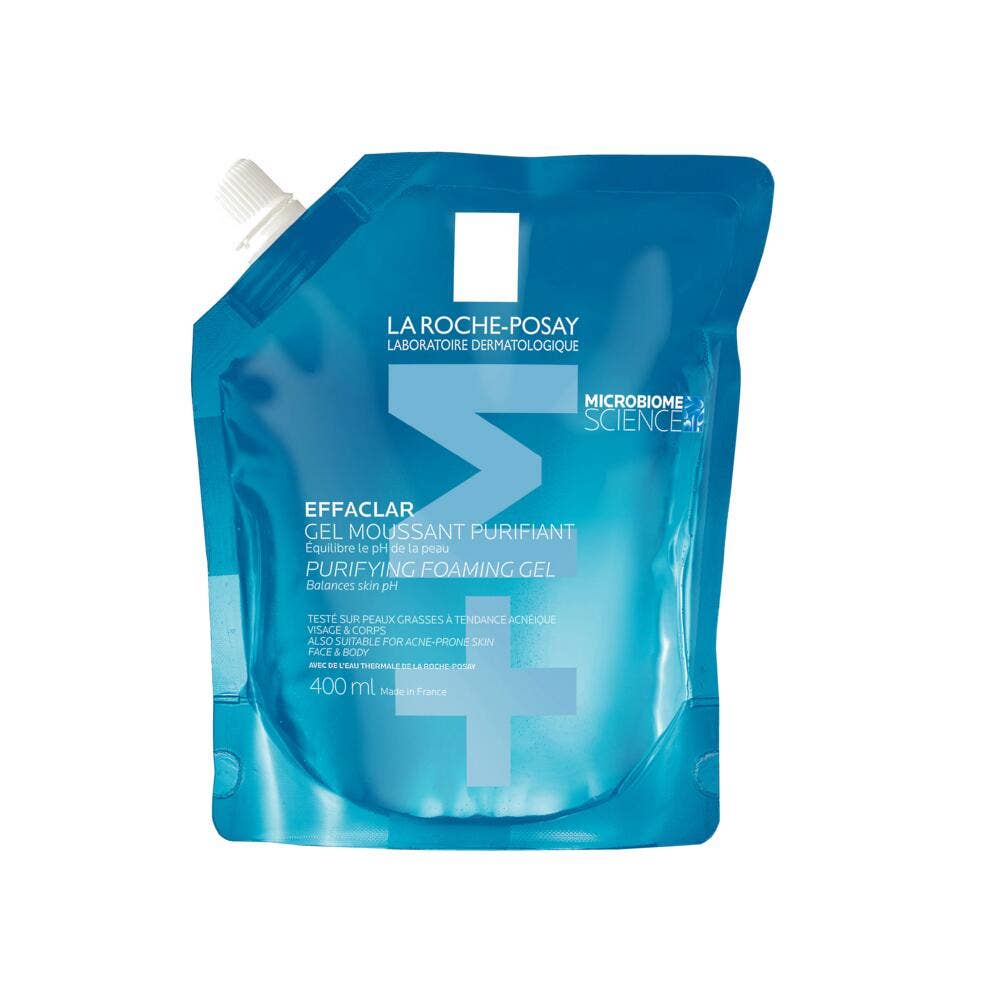 La Roche-Posay Effaclar Gel detergente schiumogeno EcoRecharge per pelli grasse a tendenza acneica 400 ml