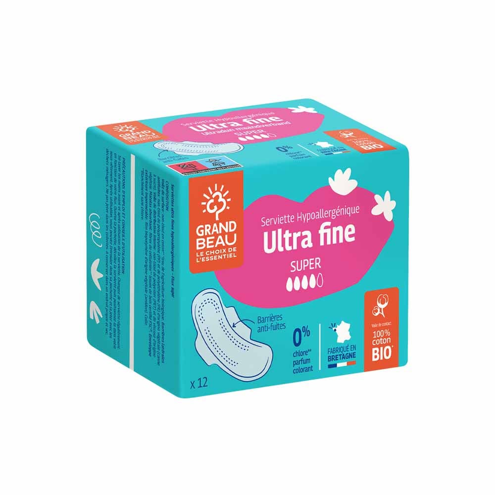 Grand beau Assorbente ipoallergenico ultrasottile super x12
