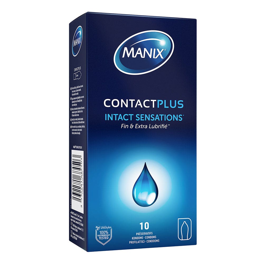 Manix Contact Plus Preservativi sottili e con lubrificazione extra 10 unità