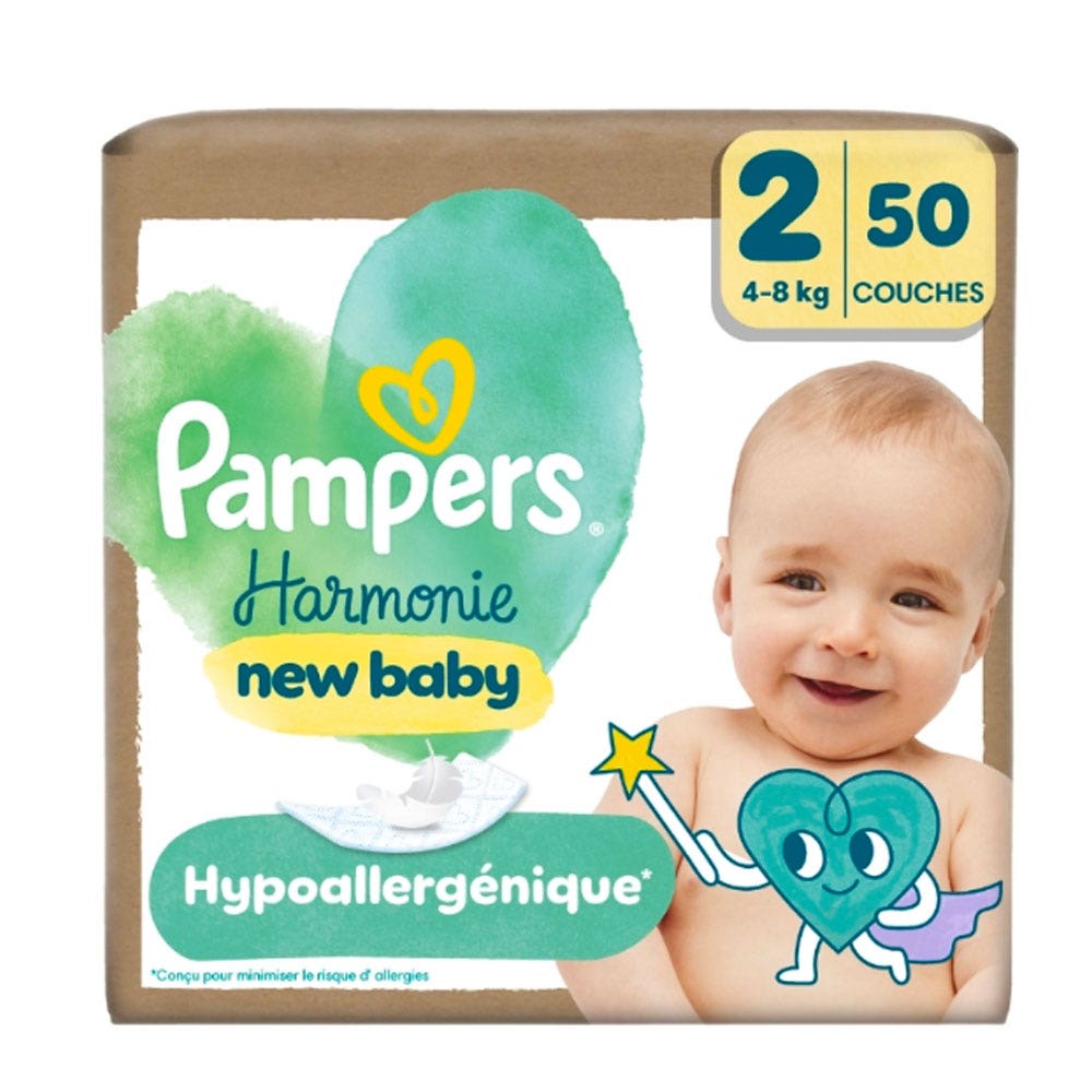 Pampers Harmonie Pannolini taglia 2 da 4 a 8 kg x50