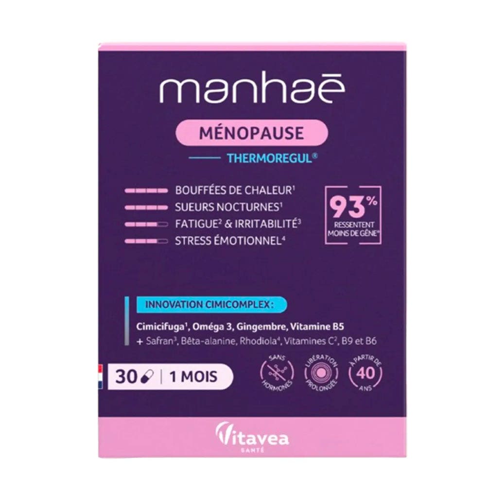 Manhaé Menopausa Thermoregul vampate di calore stress e vitalità 30 capsule