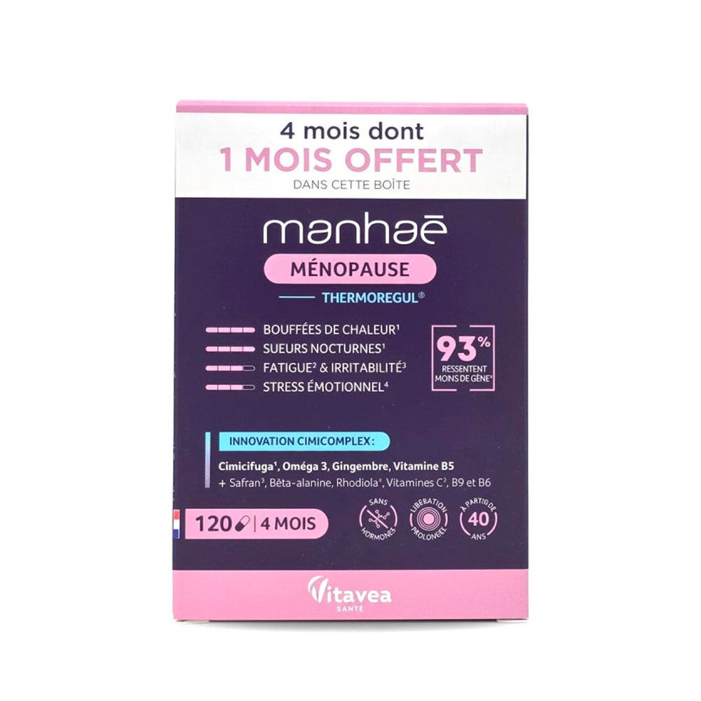 Manhaé Menopausa Thermoregul vampate di calore stress e vitalità 120 capsule