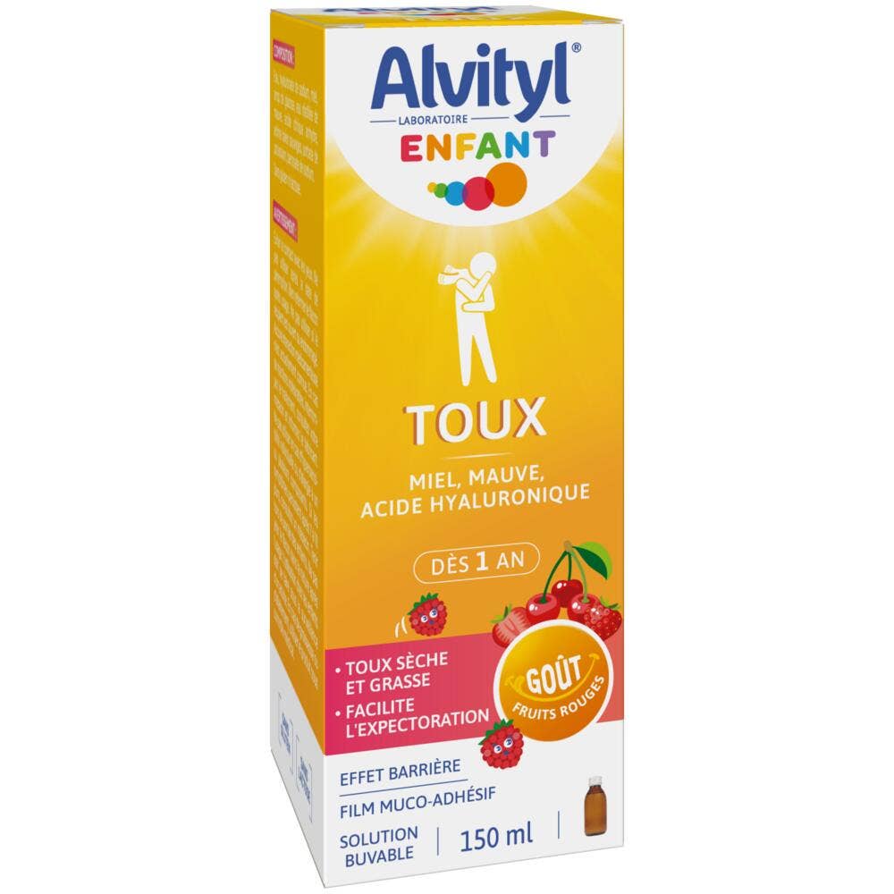 Alvityl Bambino Sciroppo per tosse secca e grassa al gusto di frutti rossi 150 ml