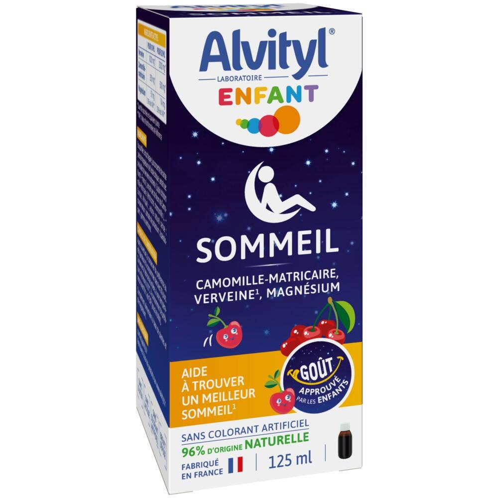 Alvityl Bambino Sonno camomilla matricaria verbena magnesio gusto ciliegia 125 ml