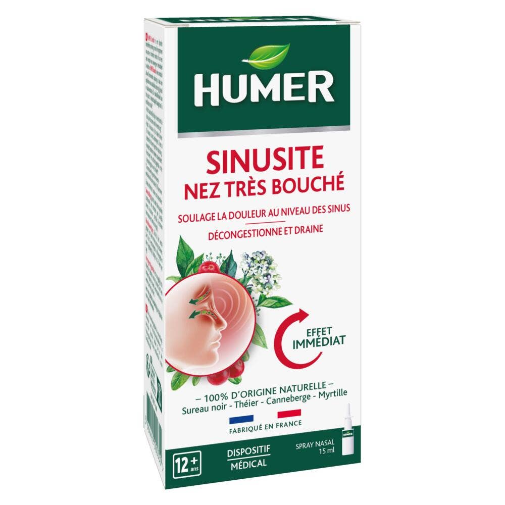 Humer Spray nasale per sinusite e congestione nasale 15 ml