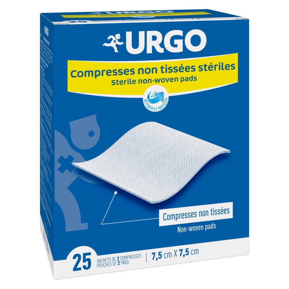 Urgo Compresse sterili in tessuto non tessuto 7,5 cm x 7,5 cm x25