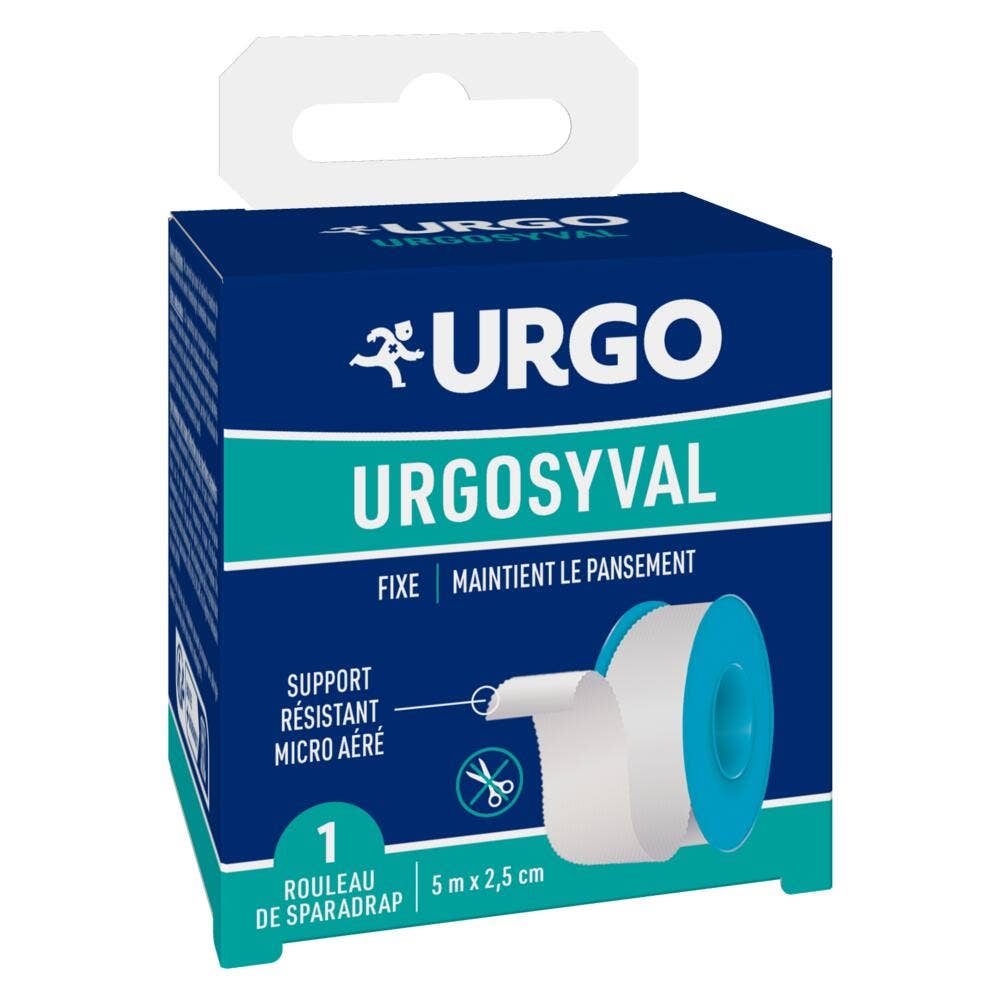 Urgo UrgoSyval Rotolo di cerotto 5m x 2,5cm colore bianco 1 unità