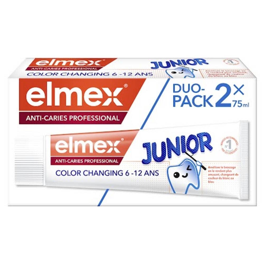 Elmex Dentifricio color changing anti carie per 6-12 anni 2 x 75 ml