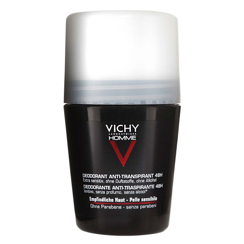 Vichy Uomo Deodorante antitraspirante roll-on 48h Pelle Sensibile 50 ml