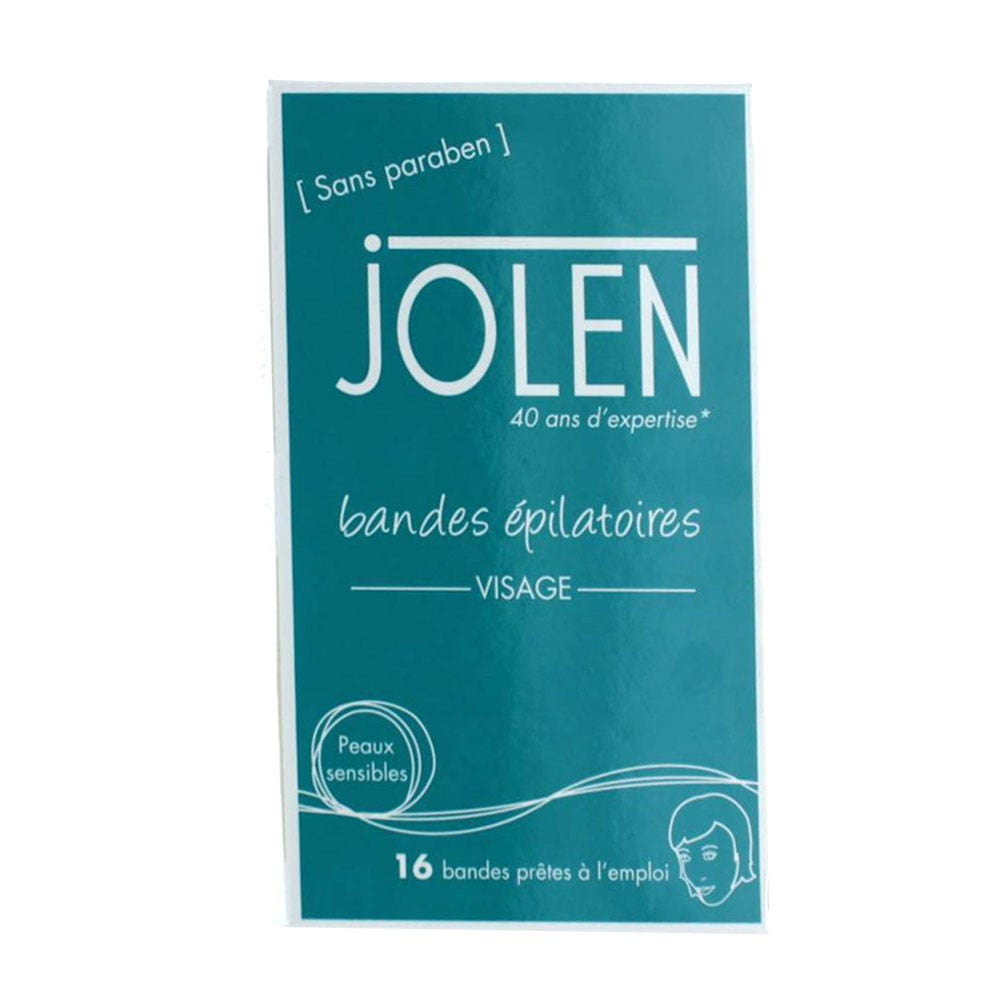 Jolen Strisce depilatorie viso per pelli sensibili scatola x16