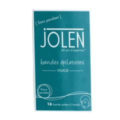 Jolen Strisce per la depilazione del viso per la pelle Sensibile Confezione da 16 Bendaggi