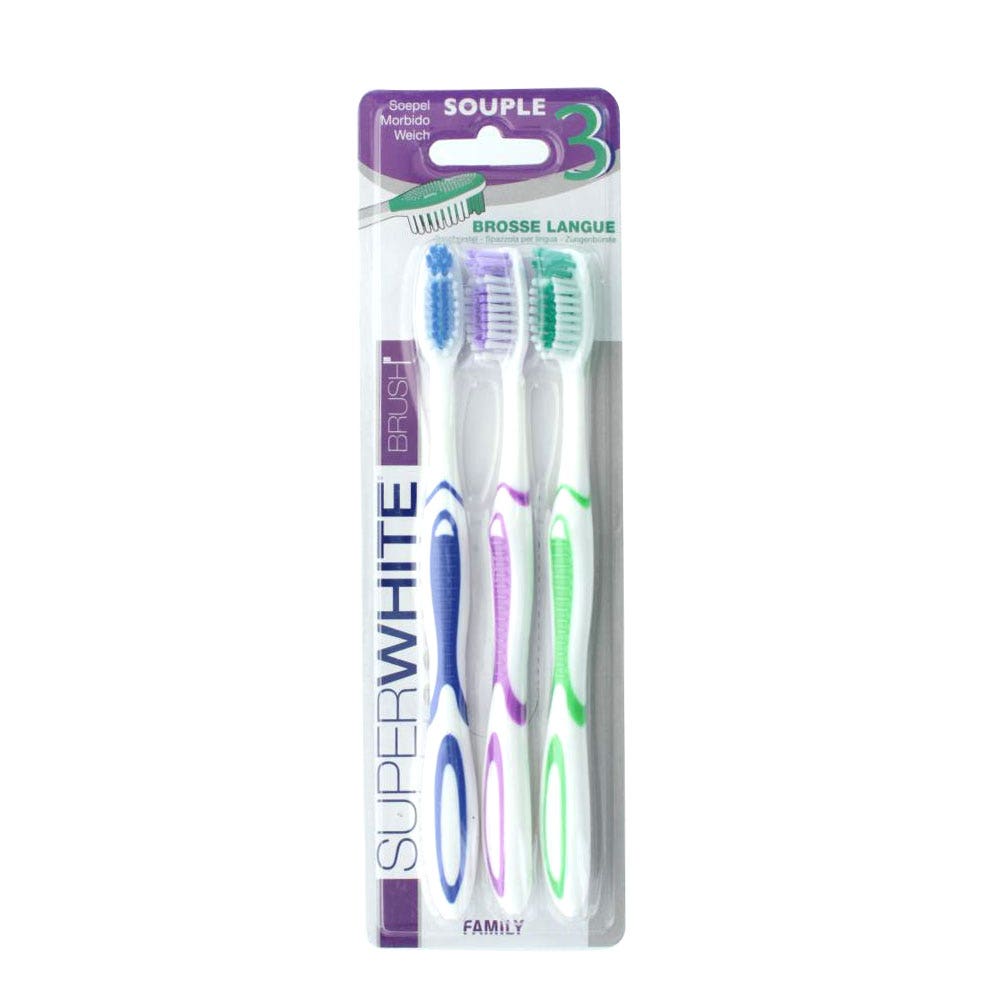 Superwhite Spazzolino da denti morbido Family X3