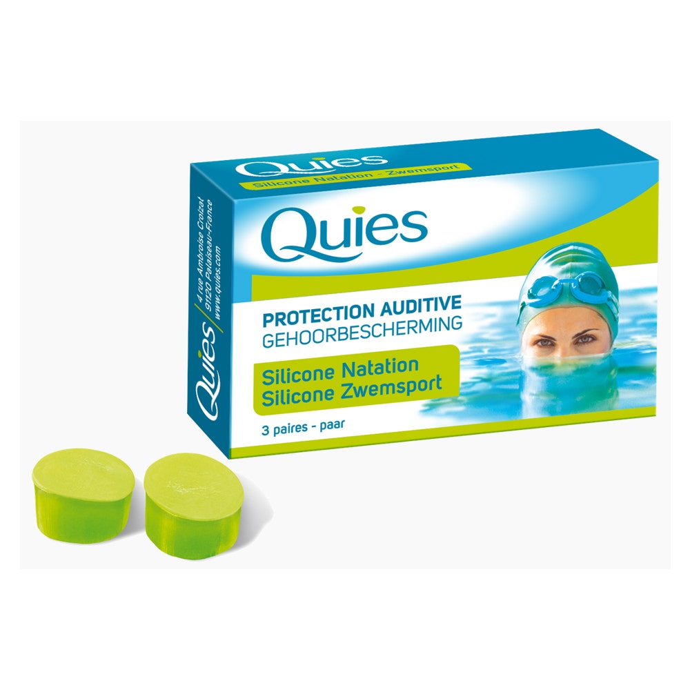 Quies Speciale nuoto Protezione dell'udito in silicone 3 paia