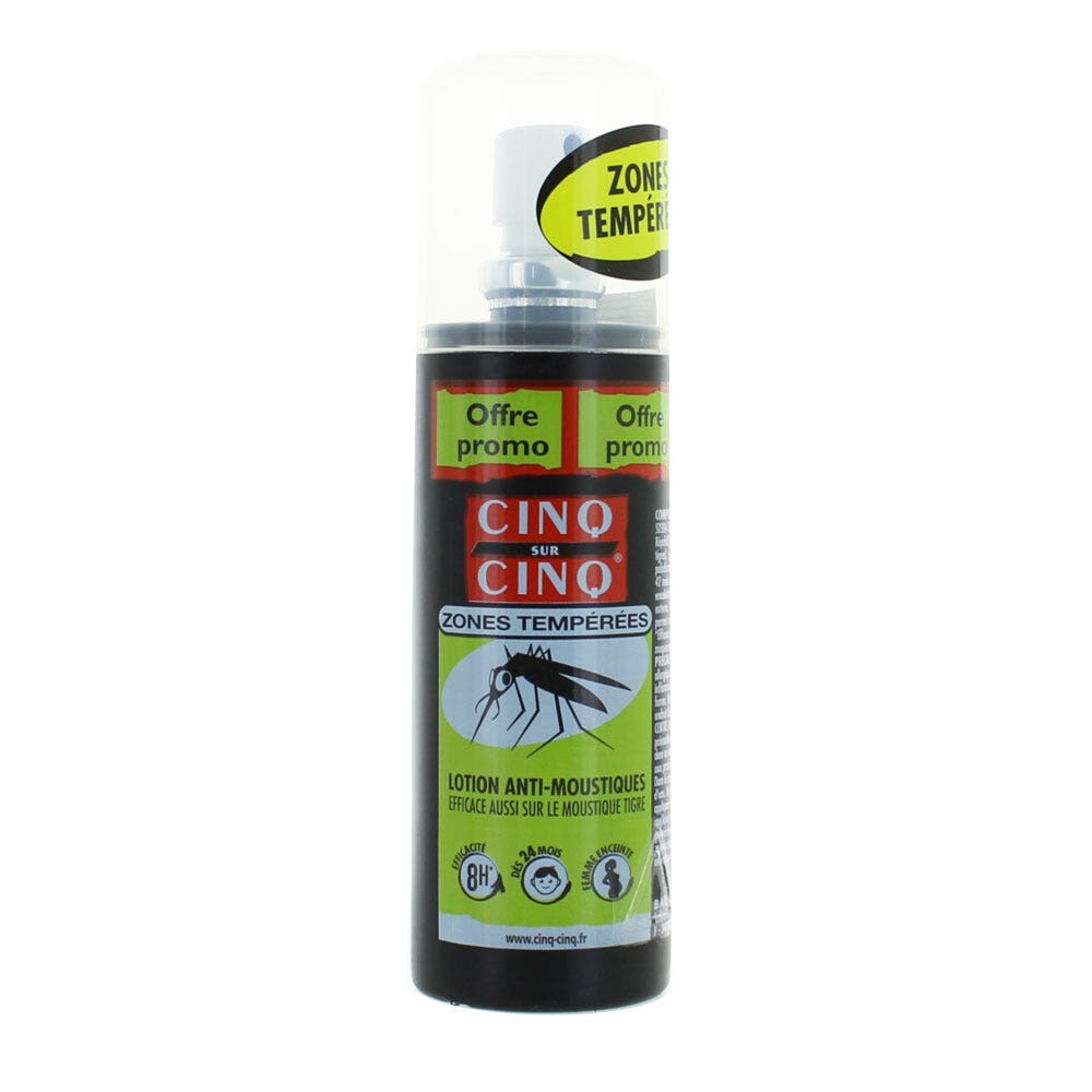 Cinq Sur Cinq Spray antizanzare zone temperate lozione protettiva 100ml