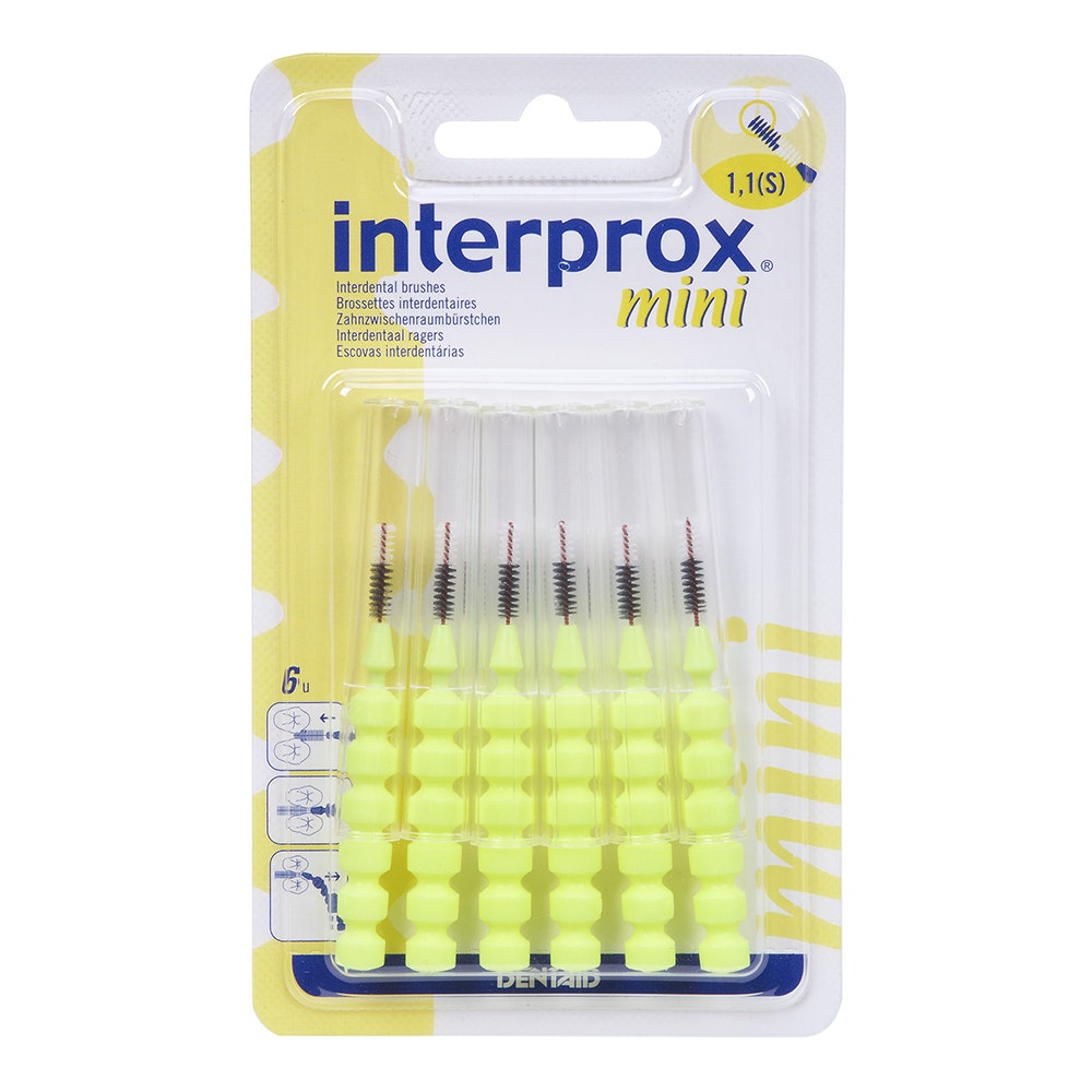 Interprox Mini spazzolini interdentali giallo 1,1 X6