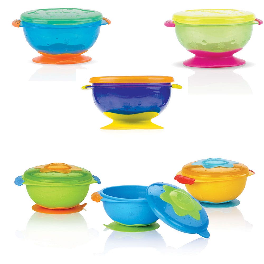 Nuby Piatto profondo con ventosa e coperchio 9 mesi Plus