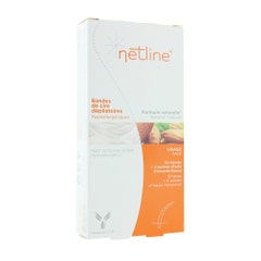 Netline 20 Strisce di cera depilatoria per il viso + 4 Bustine di Olio di Mandorla dolce