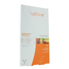Netline 20 Strisce di cera depilatoria per il corpo + 4 Bustine di Olio di Mandorla Dolce