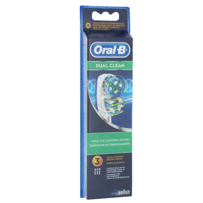 Oral-B Dual Clean 3 Testine di ricambio x3