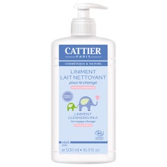 Cattier Bebe Lino e Latte Detergente Ipoallergenico per il Cambio del Pannolino 500ml