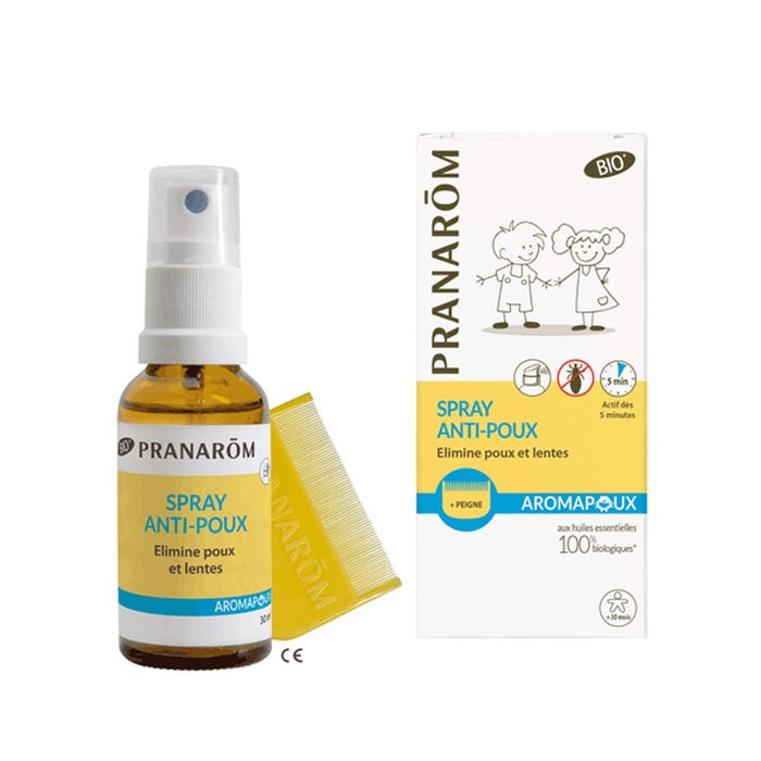 Pranarôm Aromapoux Spray Antipidocchi Bio + Pettine in omaggio 30ml