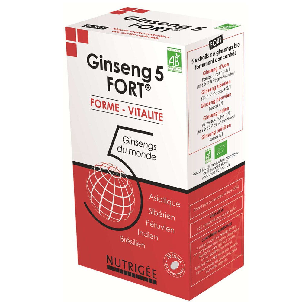 Nutrigée Ginseng 5 Fort 60 Compresse