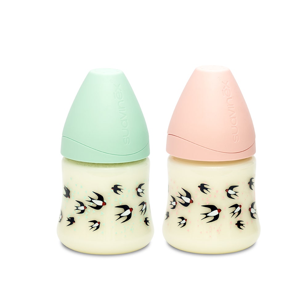 Suavinex Biberon in silicone a 3 velocità per rondini 0-6 mesi 150 ml