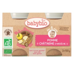 Babybio Fruits Frutta in vasetto Mela - Castagna Bio 6 mesi 2x130g
