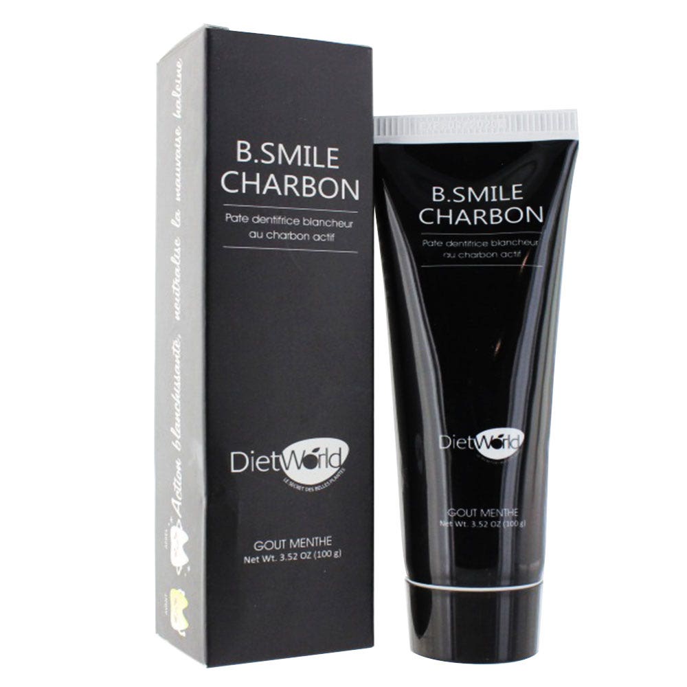 Diet World B Smile Dentifricio al Carbone Sbiancante Gusto Menta 100g