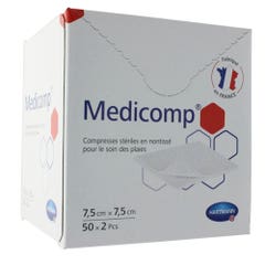 Hartmann Medicomp Compressa in Tessuto Non Tessuto 7,5cm x 7,5cm 50 confezioni contenenti 2 buste sterili