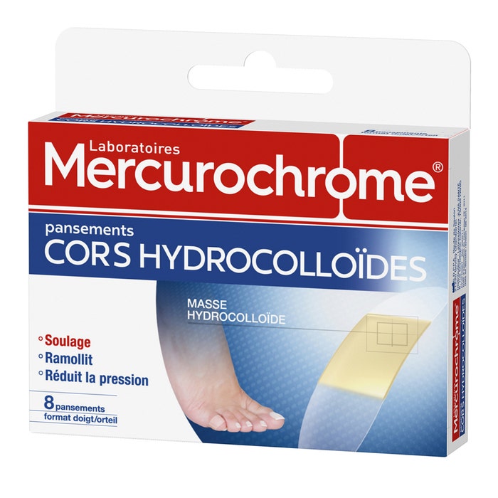 Medicazioni idrocolloidali per il mais 8 Medicazioni per le dita dei piedi Mercurochrome