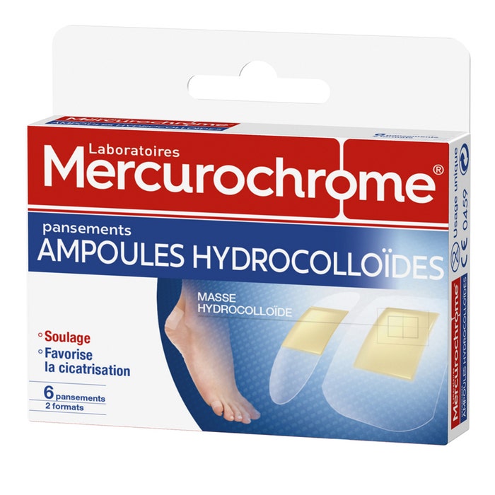 Medicazioni Vesciche idrocolloidali 6 Medicazioni 2 Taglie Mercurochrome