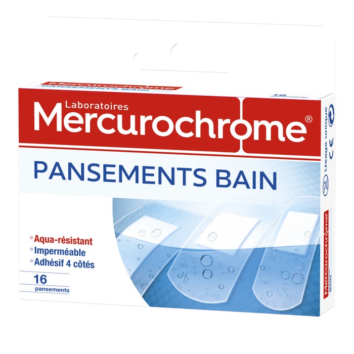 Medicazioni per il bagno 3 misure 16 medicazioni Mercurochrome
