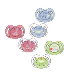 Nuby Succhietti in silicone Little Moments Notte 0-6 mesi X2