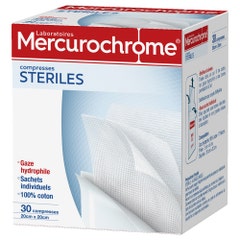 Mercurochrome Compresse sterili 20cmx20cm X30