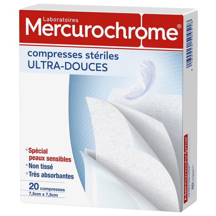 Compresse sterili ultra-delicate per pelle sensibile X20 Mercurochrome