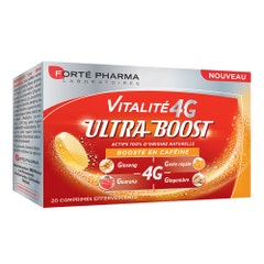 Forté Pharma Ultra Boost 4G Boost naturale di energia arricchito con caffeina 20 compresse effervescenti